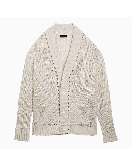 Roberto Collina White Perforated Cardigan for men