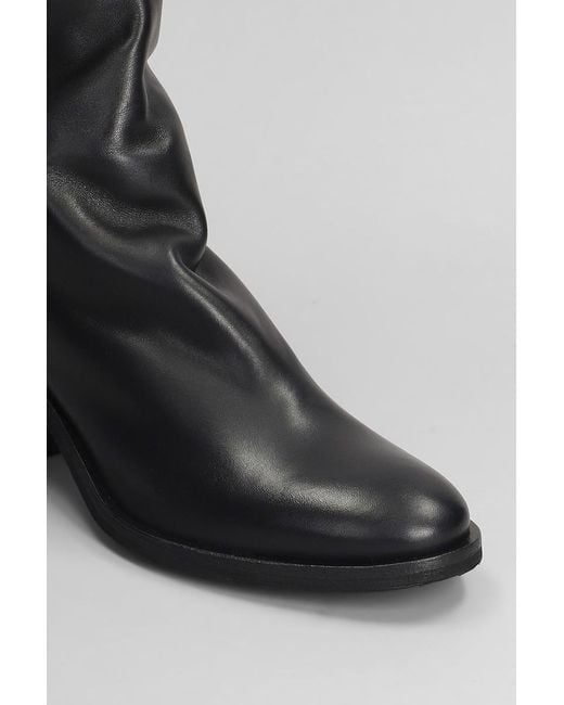 METISSE Black High Heels Ankle Boots