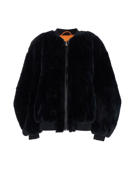 Numerootto Black Bomber Jacket With Zip Closure