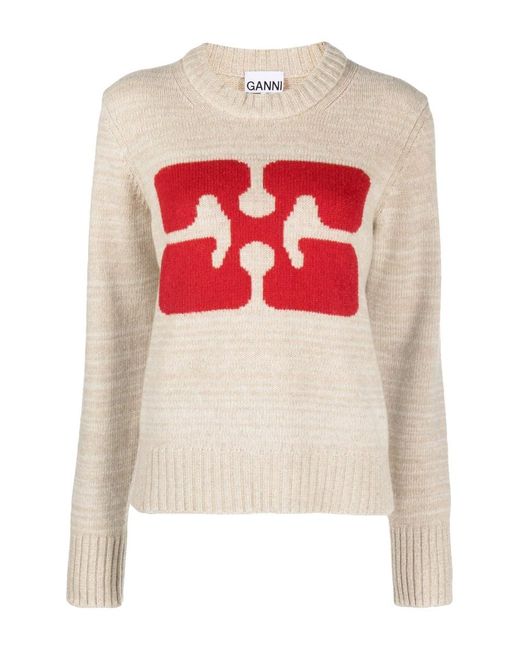 Ganni White Pullover Sweater