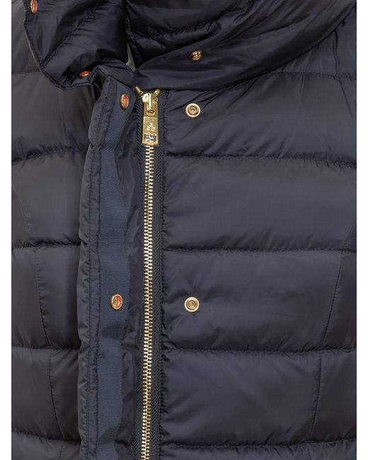 Peuterey Blue Down Jacket With High Collar