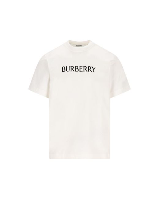 Burberry White T-Shirt And Polo Shirt for men
