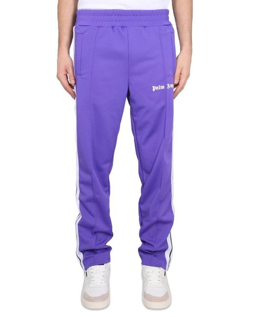 Palm Angels Jogging Pants With Lettering Logo in Purple for Men | Lyst