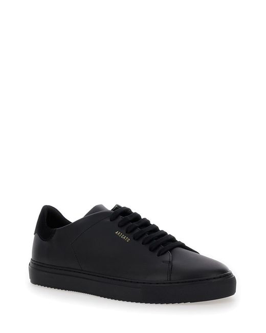 Axel Arigato Black 'Clean 90' Low Top Sneakers With Laminated Logo for men