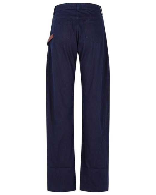 J.W. Anderson Blue Workwear' Cotton Pants With Twisted Leg