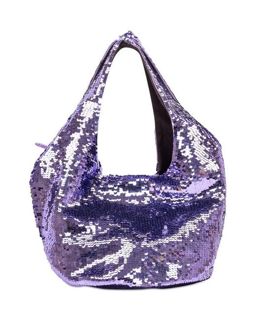 J.W. Anderson Purple Sequin Mini Shopper Bag
