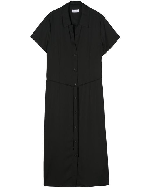Calvin Klein Black Recycled Cdc Midi Shirt Dress
