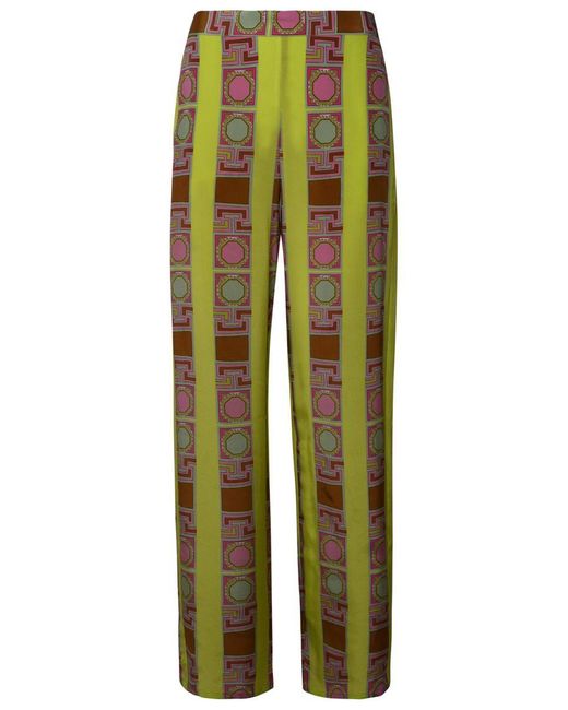 KUTNIA Green Multi Silk Trousers