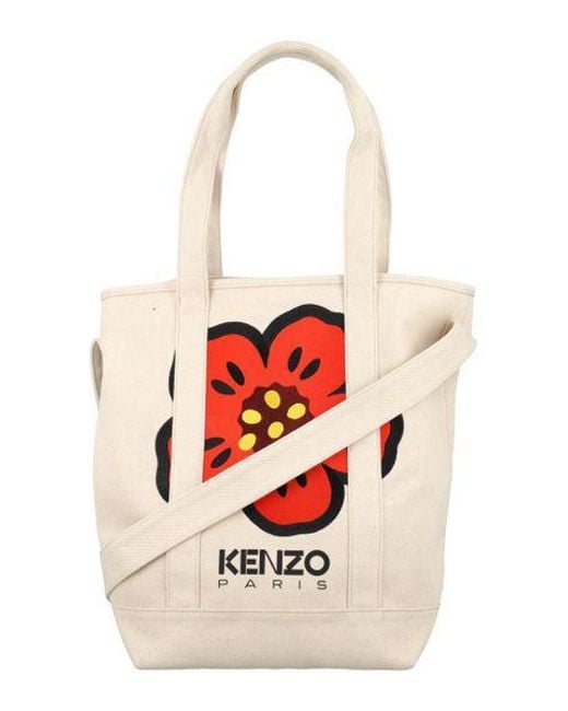 KENZO White Raffia Boke Flower Tote Bag. for men