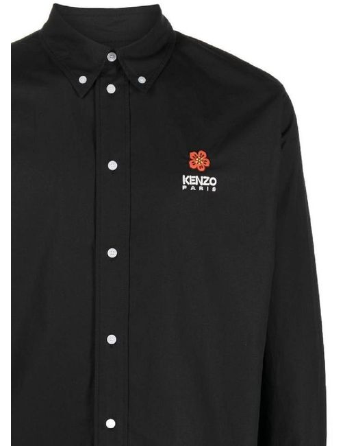 KENZO Boke Flower Crest Casual Shirt Ls Black for men