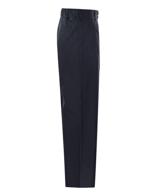 Woolrich Blue Cotton Pleated Trousers