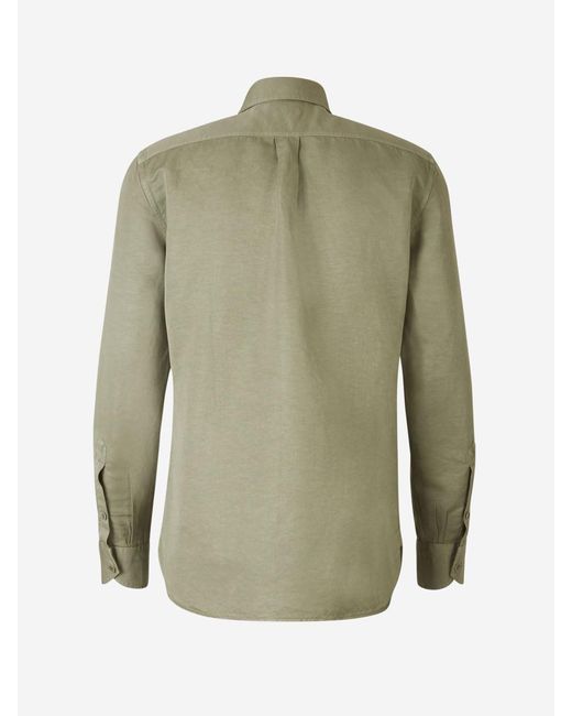 Tom Ford Green Linen Military Shirt for men