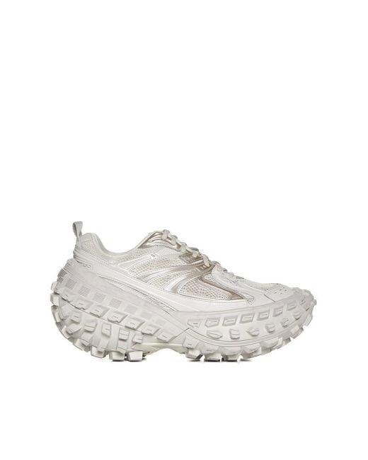 Balenciaga White Bouncer Mesh And Faux Leather Sneakers for men