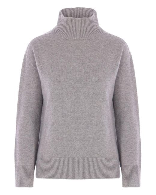 Max Mara Gray Cashmere Turtleneck Sweater