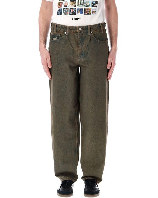 Huf Green Cromer Washed Denim Pants for men