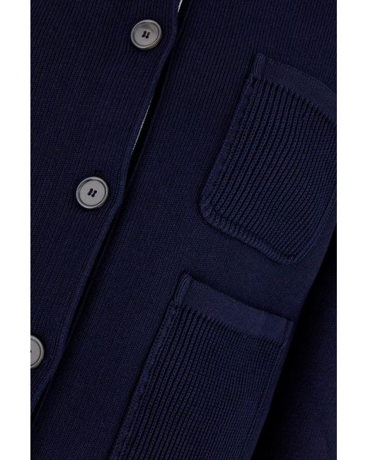 Thom Browne Blue Cotton Cashmere Knit Jacket