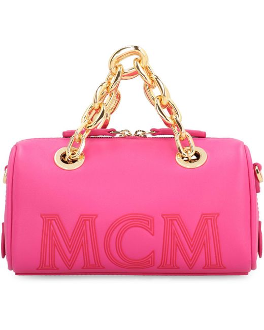 MCM Pink Leather Mini Handbag