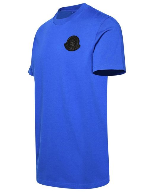 Moncler Blue Cotton T-Shirt for men
