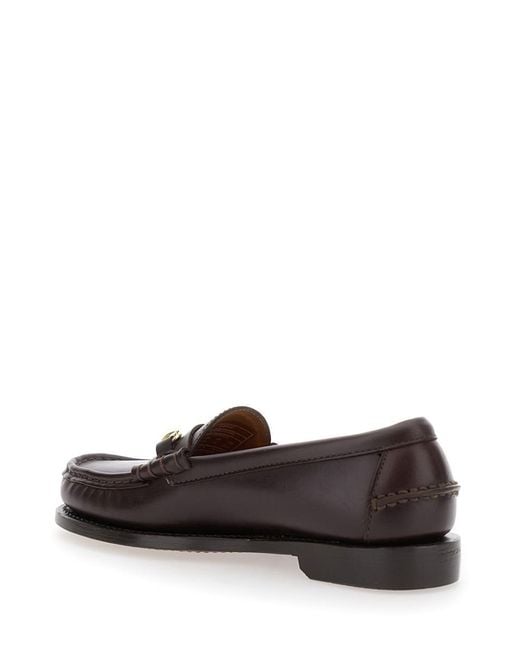 Sebago White 'Joe Modena' Bordeaux Pull-On Loafers With Horsebit Detail