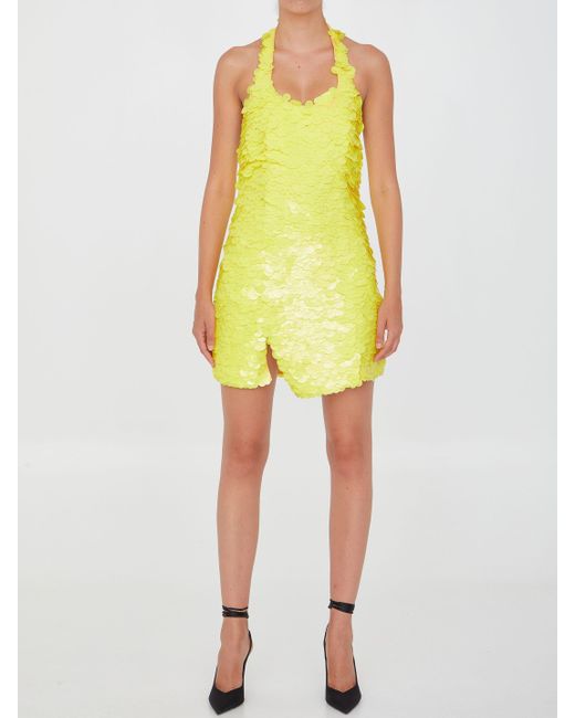 attico mini dress yellow