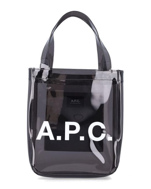 A.P.C. Black Small Lou Glossy Pvc Tote Bag