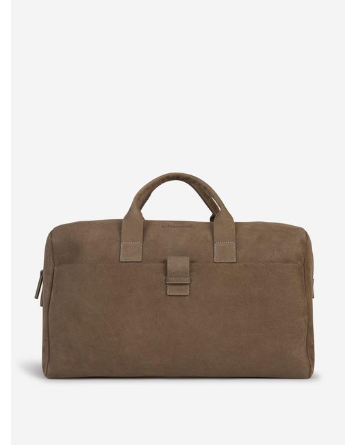 Enrico Mandelli Brown Leather Travel Bag for men