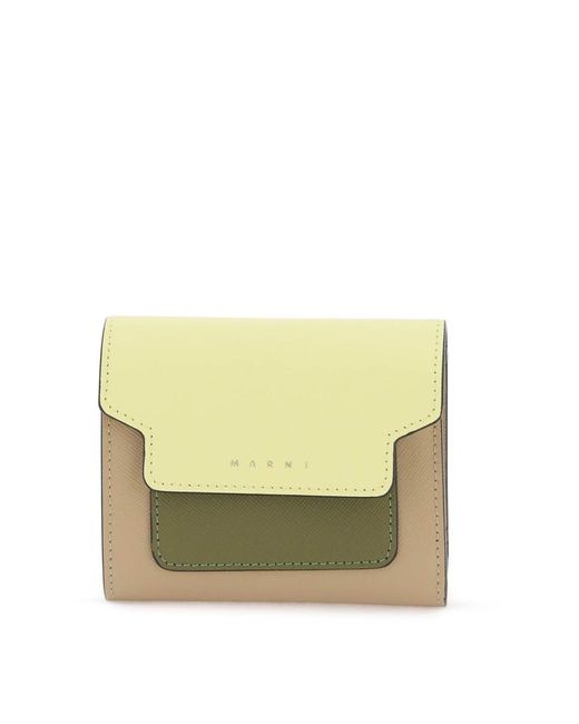 Marni Yellow Bi-Fold Wallet With Flap