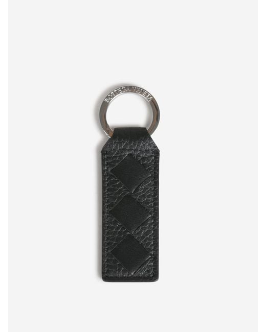 Bottega Veneta White Leather Keychain for men
