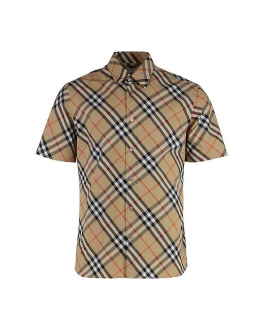 Burberry Men's Natural Checked Cotton Shirt