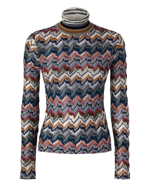 Missoni Black Wool Blend Roll-Neck Sweater