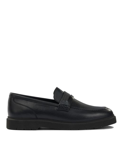 Brunello Cucinelli Women's Black Penny Loafers With Jewels