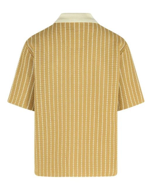 Jil Sander Yellow Cotton Knit Polo Shirt for men