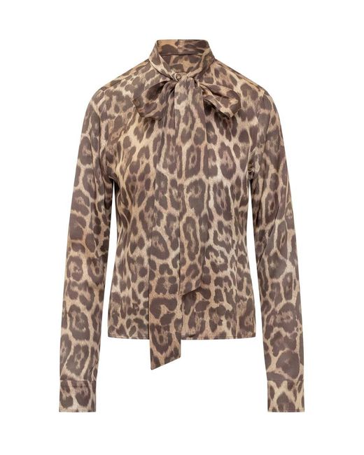 Stella McCartney Brown Leopard Print Blouse