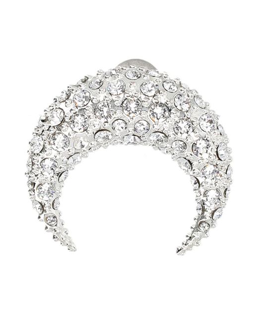 MARINE SERRE White Moon Strass Earring Large