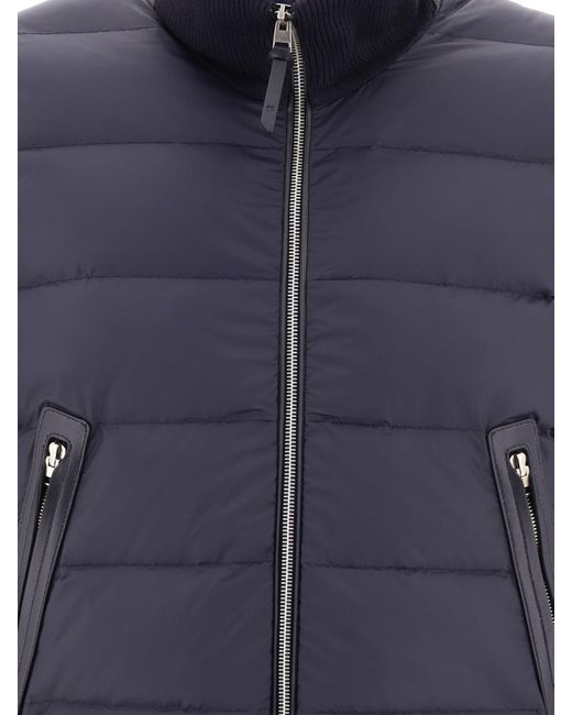 Tom Ford Blue Tricot Down Jacket for men