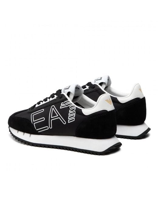 EA7 Black Emporio Armani Logo Trainers for men