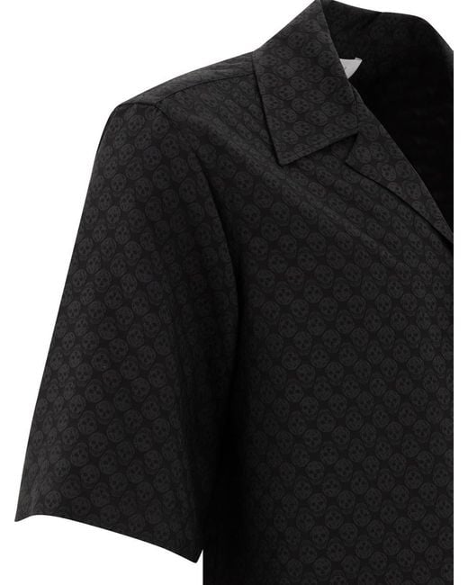 Alexander McQueen Black Skull Jacquard Shirt For for men