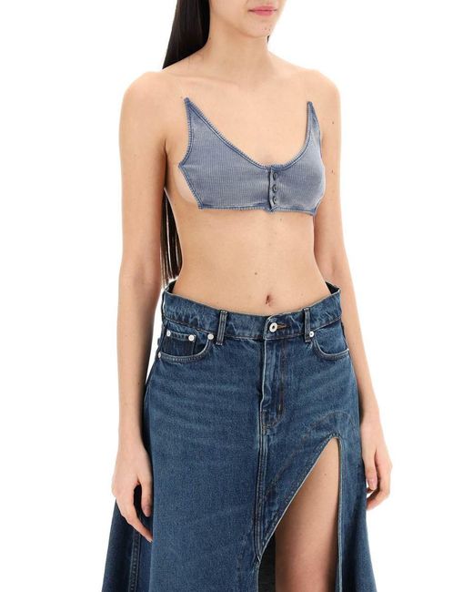Y. Project Gray Y Project Invisible Strap Crop Top With Spaghetti