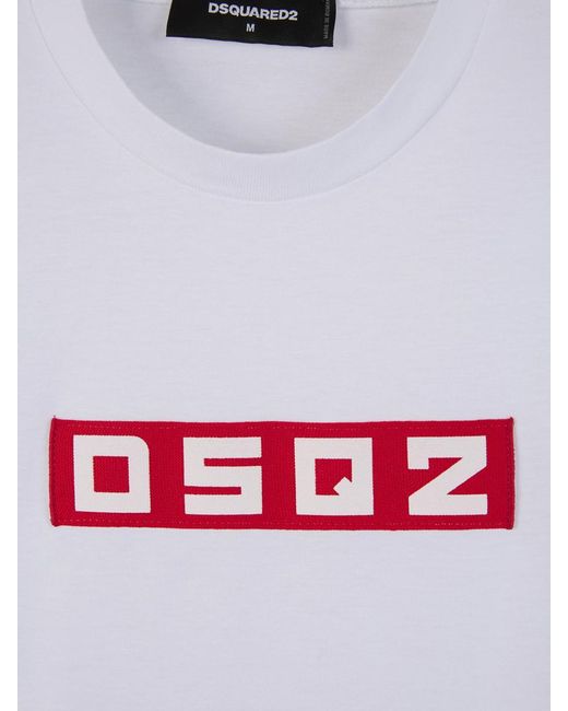 DSquared² White Cotton Patch T-Shirt for men