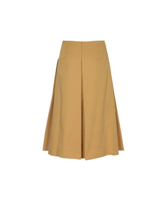 Tory Burch Natural Cotton Midi Skirt