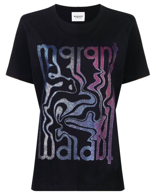 Isabel Marant Black Printed Cotton T-shirt