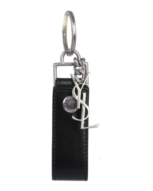 Saint Laurent White Keychain "monogram" for men