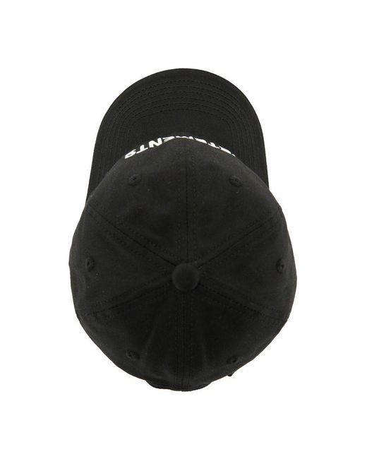 Vetements Black Baseball Cap With Embroidered Logo for men