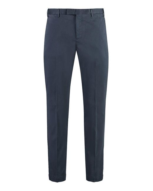 PT01 Blue Stretch Cotton Trousers for men