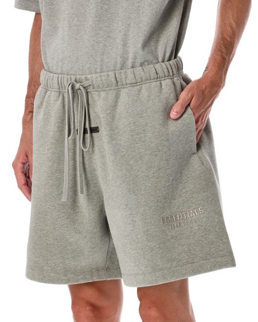Fear Of God Gray Soccer Fleece Sweatshort Concrete Heater for men