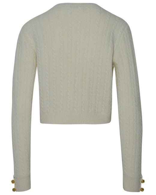 Chiara Ferragni Gray Ivory Wool Blend Sweater