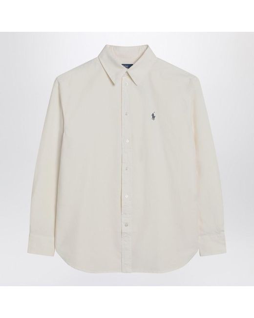 Polo Ralph Lauren White Cream Colour Oversize-Fit Shirt