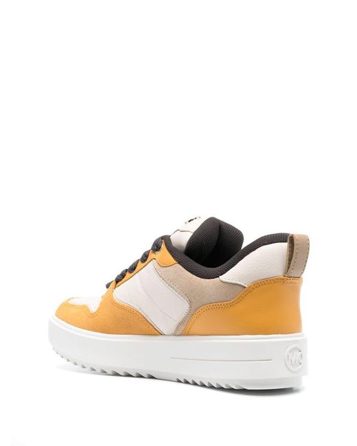 Michael Kors Orange Rumi Colour-block Leather Platform Sneakers