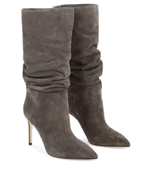 Paris Texas Gray Slouchy 85 Suede Boots