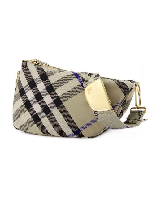 Burberry Gray Shield Messenger Purse